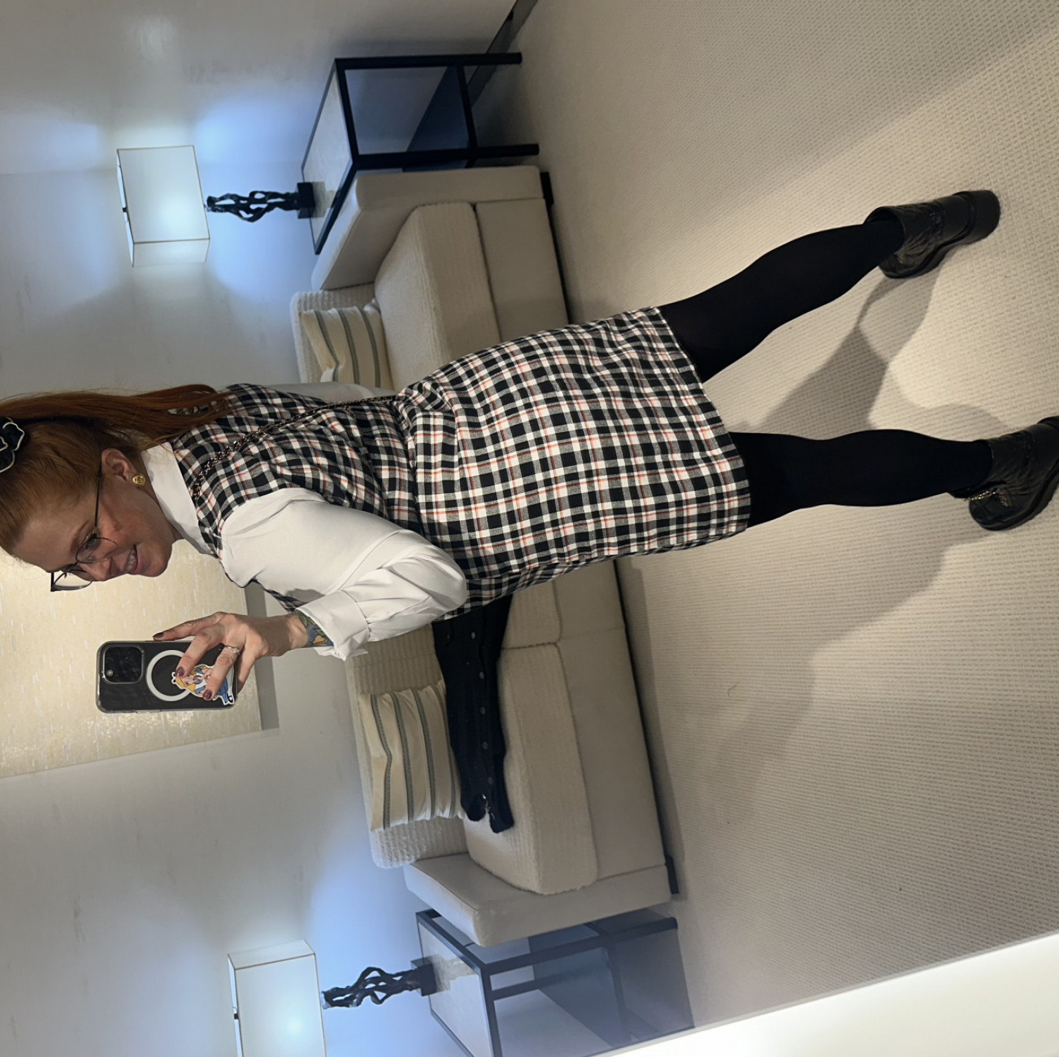 Black stockings worn